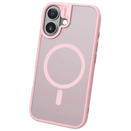 Étui rigide ajusté Glide Guard de TUFF8 avec MagSafe pour iPhone 16 - Rose