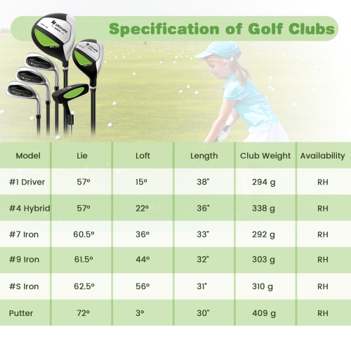 Ultimate Junior Complete Golf Club Set for Kids Age 11-13 Years Old Golf Practice Set