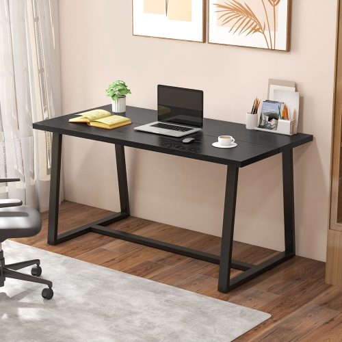 Costway 63" Large Dining Table for 4-6 People with Heavy-duty Metal Frame Modern