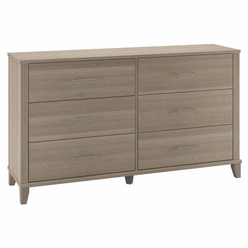 BUSH FURNITURE  Somerset 6 Drawer Dresser In Ash In Gray