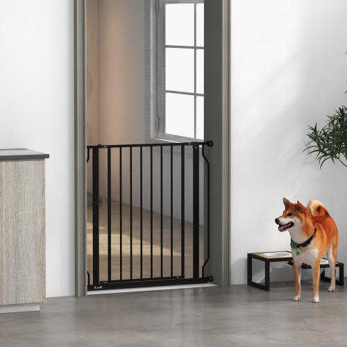 PawHut – barrière pour chiens très large de 30 à 34 po avec porte, double système de verrouillage, barrière facile à installer pour escalier, couloir