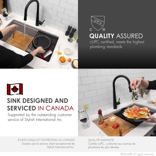 Stylish Dual mount 32 inch Grey Composite Granite Single Bowl Workstation Kitchen Sink S-832WL1