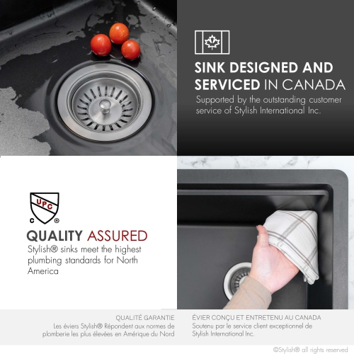 Stylish Dual mount 32 inch Black Composite Granite Single Bowl Workstation Kitchen Sink S-832WN1