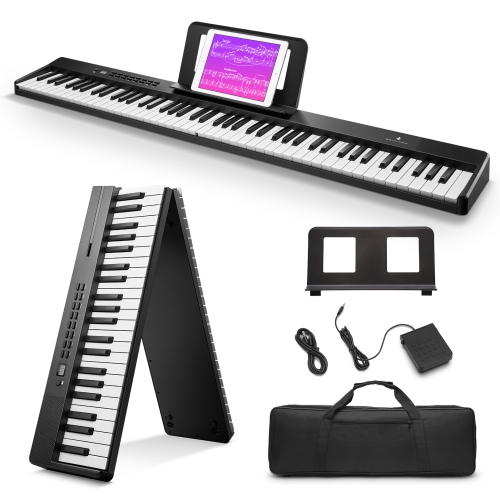 Ensemble piano numérique pliable à 10 88 touches semi-lestées DP-de Donner avec Bluetooth pour débutant