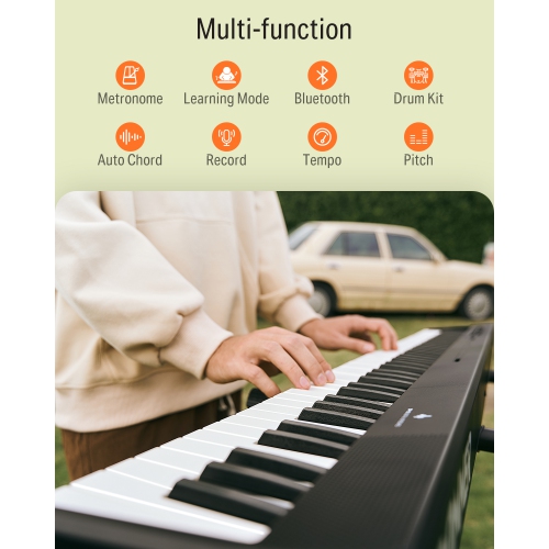 Donner DP-10 88-Key Foldable Semi-Weighted Digital Piano Kit with Bluetooth for Beginner