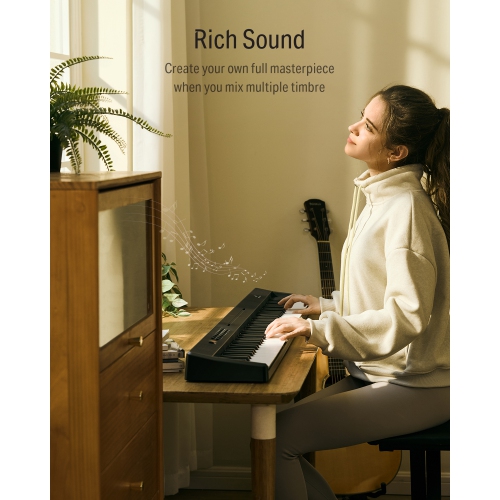 Donner DP-10 88-Key Foldable Semi-Weighted Digital Piano Kit with Bluetooth for Beginner