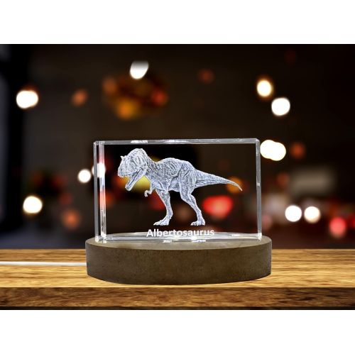 Image 1 de 6.. Albertosaurus Dinosaur 3D cristal gravé Keepsake/cadeau/décor/objet de collection/souvenir