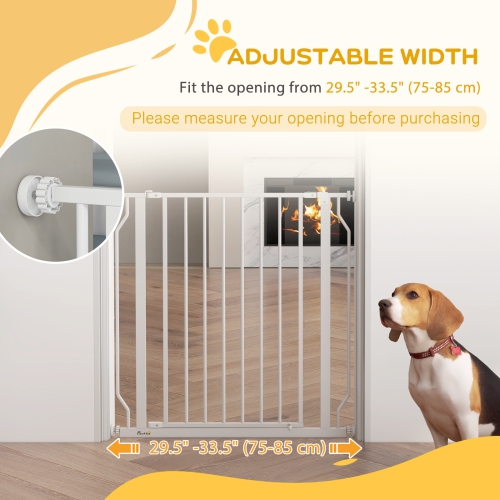 PawHut – très large barrière pour chiens de 30 à 34 po avec porte, double système de verrouillage, barrière facile à installer pour escaliers,
