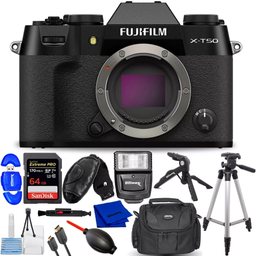 FUJIFILM X-T50 Mirrorless Camera 16828222 - 12PC Accessory Bundle