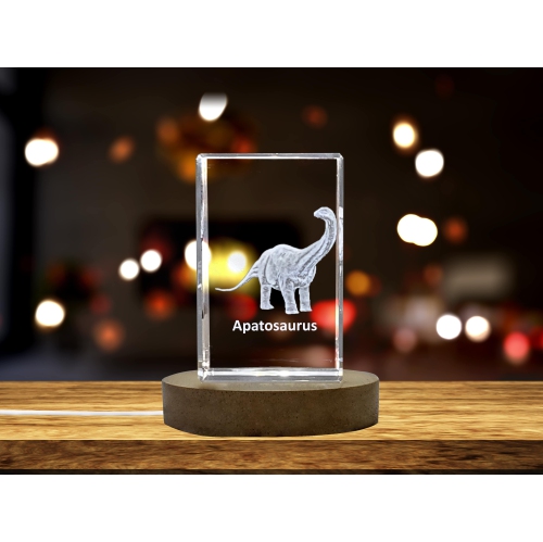 Image 1 of 6.. Apatosaurus Dinosaur 3D Engraved Crystal Keepsake/Gift/Decor/Collectible/Souvenir