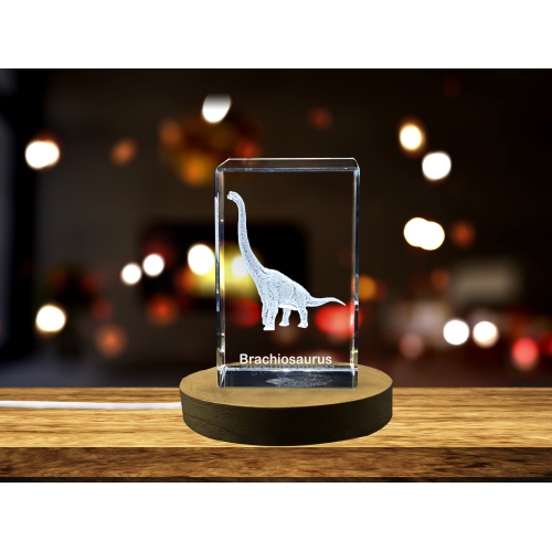 Image 1 of 6.. Brachiosaurus | Dinosaurs 3D Engraved Crystal