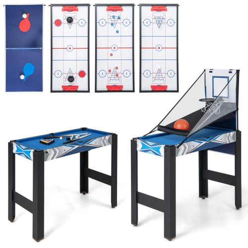 Costway 6-In-1 Combo Game Table with Basketball Billiards Ping Pong Hockey Shuffleboard