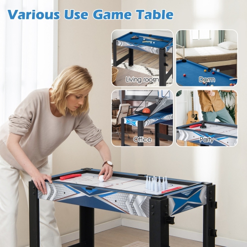 Costway 6-In-1 Combo Game Table with Basketball Billiards Ping Pong Hockey Shuffleboard