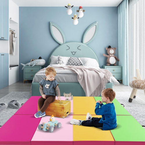 Tapis d'exercice pliable à 4 panneaux de 10 x 4 x 2 po avec poignées de transport de Costway pour le yoga Gym