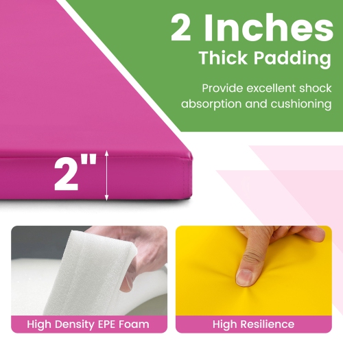 Tapis d'exercice pliable à 4 panneaux de 10 x 4 x 2 po avec poignées de transport de Costway pour le yoga Gym