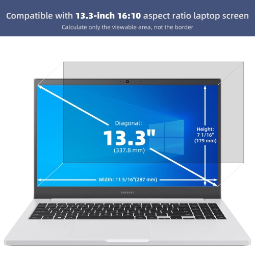 13.3 Inch Laptop Privacy Screen, Anti Glare Blue Light Privacy Filter, Removable Shield 13in Screen Protector 16:10 Aspect Ratio, Compatible with