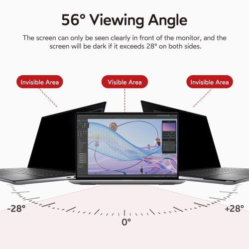 16 inch Removable Laptop Privacy Screen Filter for 16:9 Ratio Monitor, Anti-Spy Anti-Glare Anti-Scratch UV-Blocking
