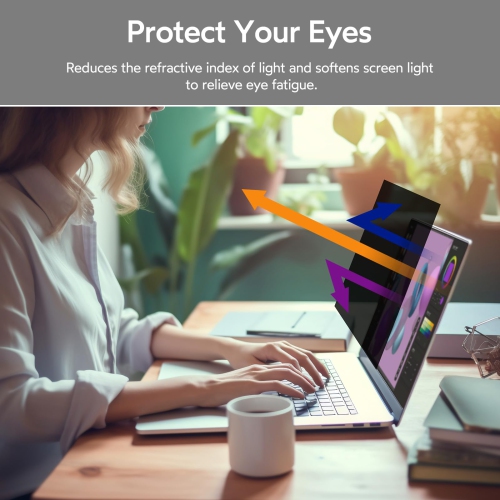 16 inch Removable Laptop Privacy Screen Filter for 16:9 Ratio Monitor, Anti-Spy Anti-Glare Anti-Scratch UV-Blocking