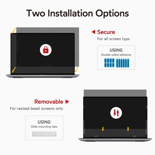 16 inch Removable Laptop Privacy Screen Filter for 16:9 Ratio Monitor, Anti-Spy Anti-Glare Anti-Scratch UV-Blocking