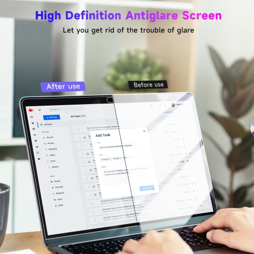 2 Pack Anti Blue Light Screen Protector for MacBook Air 13 Inch&MacBook Pro 13In(2016-2022,M1,M2), 13.3" Mac Laptop Anti Glare Matte Light UV Blocker