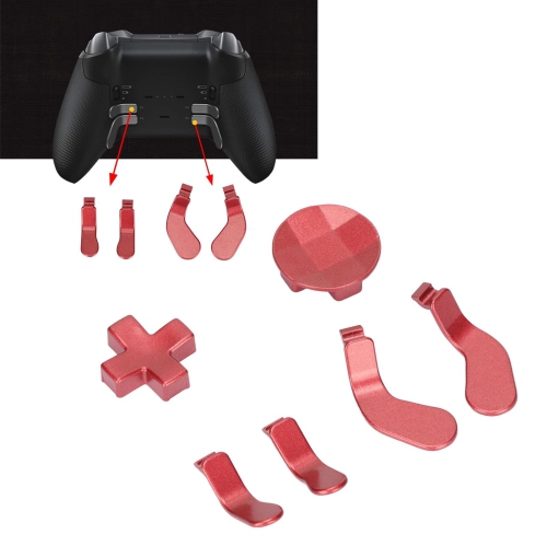 Metal D Pads and Paddles, Stainless Steel Paddles and Pads Replacement Controller Accessories for Xbox One Elite Series 2(red)