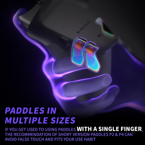 Paddles for Xbox Elite 1/2 Controller, 6 in 1 Metalic Rainbow Aura Blue & Purple Replacement Interchangeable Back Paddles for Xbox One Elite & Elite