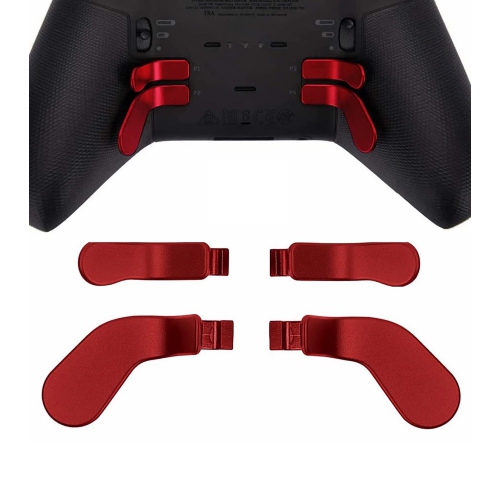 Palettes arrière de rechange 4 verrous de gâchette en acier inoxydable métallique pour manette Xbox One Elite Series 2 boutons arrière Elite Rouge