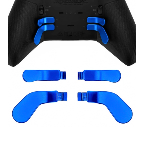 Palettes arrière de rechange 4 verrous de gâchette en acier inoxydable métallique pour manette Xbox One Elite Series 2 boutons arrière Elite Bleu