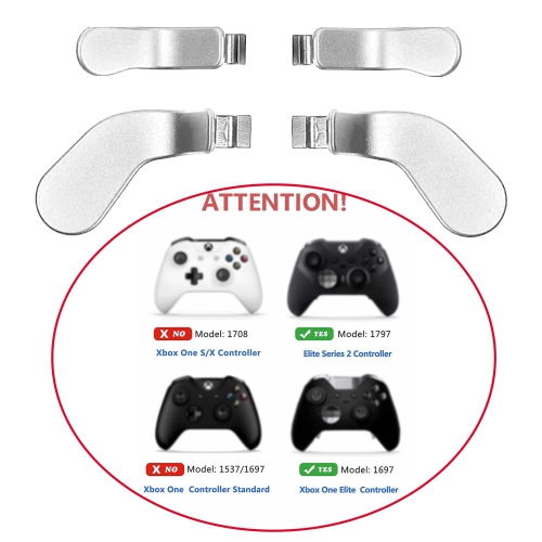 Replacement Back Paddles 4 pcs Metal Stainless Steel Trigger Locks for Xbox One Elite Controller Series 2 Xbox One Elite Back Buttons Accessories