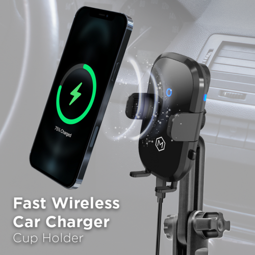 Support de téléphone pour porte-gobelet de chargeur sans fil pour l'auto -