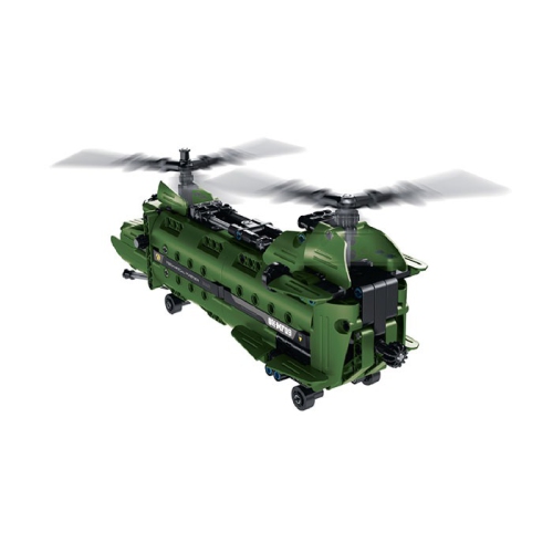 Tradeopia DIY Military Transport Helicopter 2-in-1 Premium Building Block Kit | 393 Pieces | Build & Play for Ages 6+