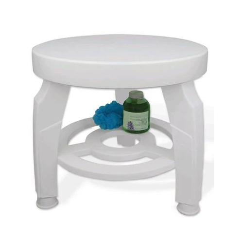 BIOS - Non Slip Swivel Shower Stool - Mold & Mildew Resistant with Shelf and Locks