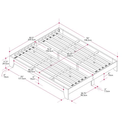 Très grand lit plateforme Amber & Emily