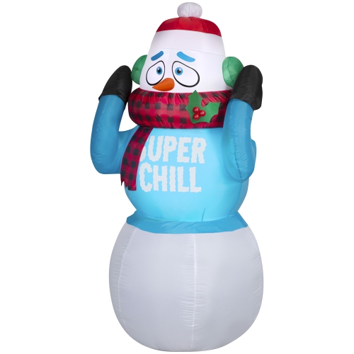 GEMMY  Industries Animated Airblown® Christmas -Shivering Super Chill Snowman 72"