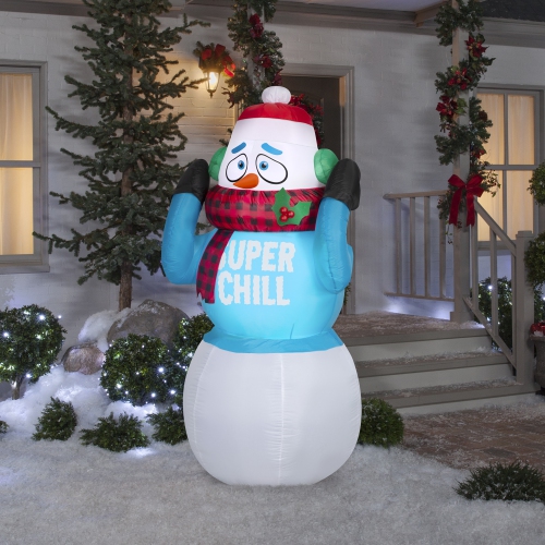 GEMMY INDUSTRIES Animated Airblown® Inflatable Christmas -Shivering Super Chill Snowman 72"