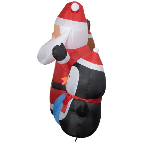 GEMMY INDUSTRIES Airblown® Inflatable Christmas-Santa/Reindeer/Penguin Collection Scene 53" x 90"