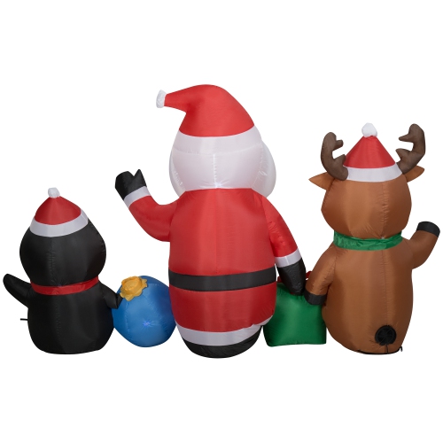 GEMMY INDUSTRIES Airblown® Inflatable Christmas-Santa/Reindeer/Penguin Collection Scene 53" x 90"