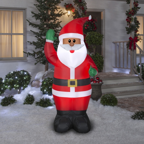 GEMMY INDUSTRIES Airblown® Inflatable Christmas -African American Santa-OPP 78"