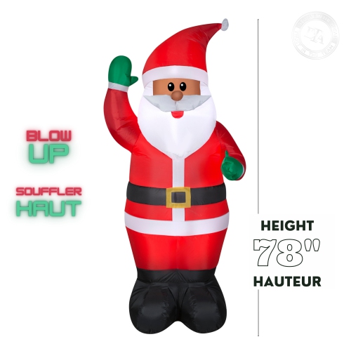 GEMMY INDUSTRIES Airblown® Inflatable Christmas -African American Santa-OPP 78"