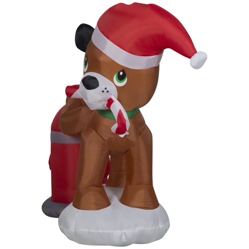 GEMMY INDUSTRIES Airblown® Inflatable Christmas-Dog and Fire Hydrant-SM Scene 48"