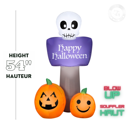 GEMMY INDUSTRIES Airblown® Inflatable -Happy Halloween Sign-SM Scene 54"