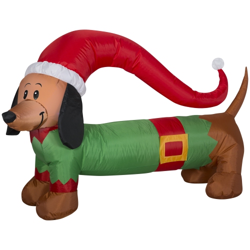 GEMMY  Industries Airblown® Christmas -Weiner Dog W/sweater-Sm 32"