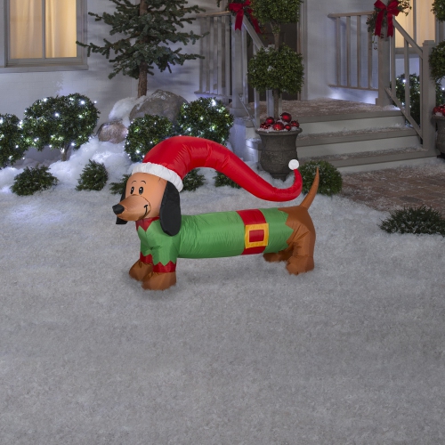 GEMMY INDUSTRIES Airblown® Inflatable Christmas -Weiner Dog w/Sweater-SM 32"