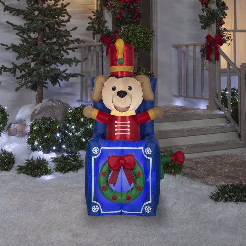 GEMMY INDUSTRIES Animated Airblown® Inflatable Christmas -Pop up Toy Soldier Dog 59"