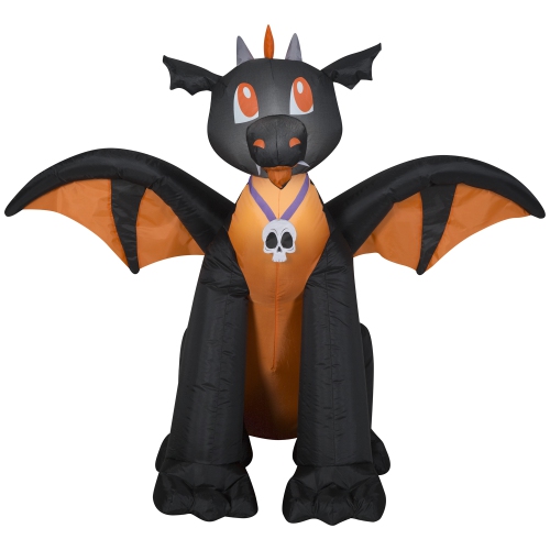 GEMMY INDUSTRIES Airblown® Inflatable Halloween -Winged Black/Orange Dragon-SM 37"