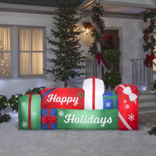GEMMY INDUSTRIES Christmas Airblown® Inflatable -Gift Box Scene-LG 44"