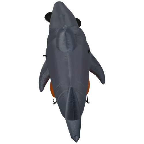 GEMMY INDUSTRIES Airblown® Inflatable Halloween Animated Airblown-Turning Head-Shark Snack -LG Scene 49" x 108"