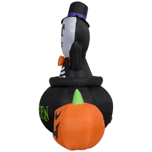 GEMMY INDUSTRIES Airblown® Inflatable Halloween -Skeleton in Cauldron-SM Scene 48"