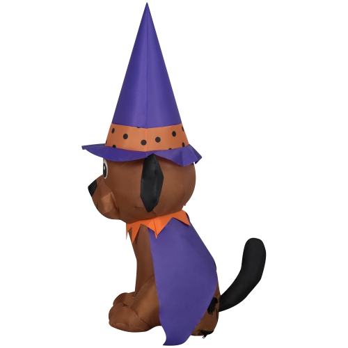 GEMMY INDUSTRIES Airblown® Inflatable Halloween -Dog w/Witch Hat-SM 48"
