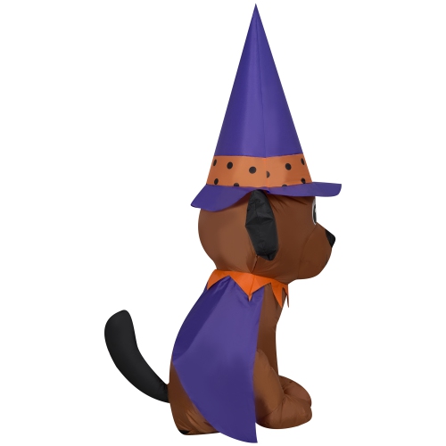 GEMMY INDUSTRIES Airblown® Inflatable Halloween -Dog w/Witch Hat-SM 48"